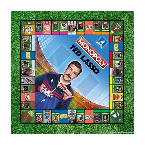  Monopoly Ted Lasso | Officially Licensed Board Collectible Board Game | Play as Believe Sign, Goldfish, Tea up, Ted’s Visor and More | Based On Popular Comedy Series