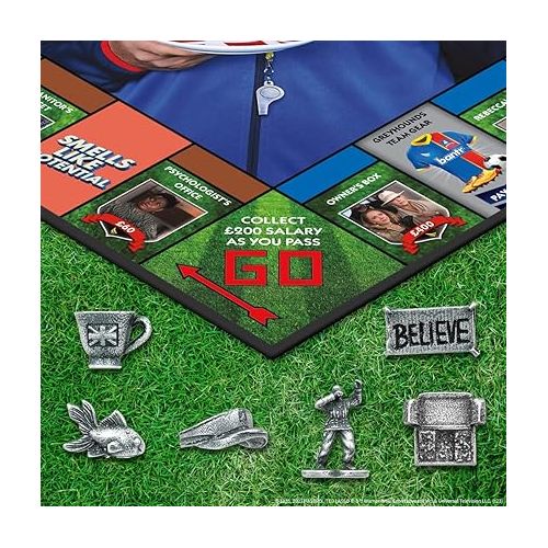  Monopoly Ted Lasso | Officially Licensed Board Collectible Board Game | Play as Believe Sign, Goldfish, Tea up, Ted’s Visor and More | Based On Popular Comedy Series