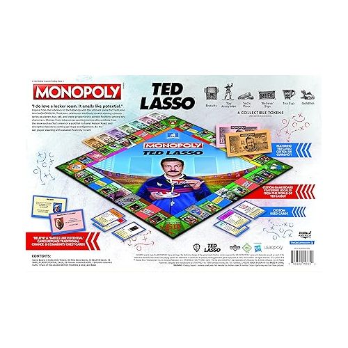  Monopoly Ted Lasso | Officially Licensed Board Collectible Board Game | Play as Believe Sign, Goldfish, Tea up, Ted’s Visor and More | Based On Popular Comedy Series