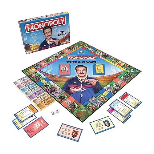  Monopoly Ted Lasso | Officially Licensed Board Collectible Board Game | Play as Believe Sign, Goldfish, Tea up, Ted’s Visor and More | Based On Popular Comedy Series