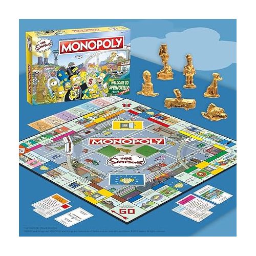  Monopoly The Simpsons Board Game | Based on Fox Series The Simpsons | Collectible Simpsons Merchandise | Themed Classic Monopoly Game