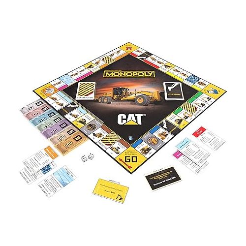  Monopoly Caterpillar | Play as Hard Hat, Tool Bag Work Boot & More | Officially Licensed and Collectible Monopoly Game Based On Caterpillar Company for 2-6 Players