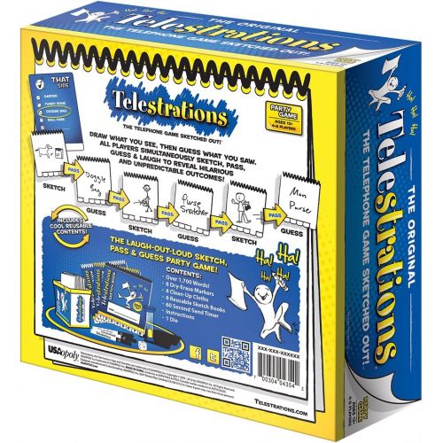  [아마존 핫딜] [아마존핫딜]USAOPOLY Telestrations Original 8 Player | Family Board Game | A Fun Family Game for Kids and Adults | Family Game Night Just Got Better | The Telephone Game Sketched Out