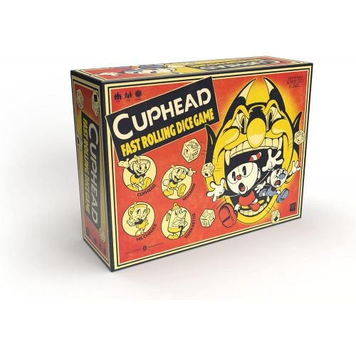  USAOPOLY Cuphead Dice Game Replay and Unlock Content Each Time You Play as Cuphead, Mugman, Ms. Chalice, and Elder Kettle Based on the Cuphead Video Game Officially-Licensed Cuphead Merchan