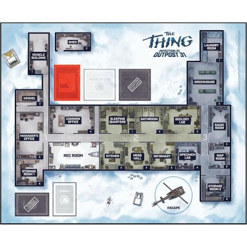  USAOPOLY The Thing Infection at Outpost 31 Board Game 2nd Edition Social Deduction Game Based on 1982 John Carpenter Science Fiction Horror Film Collectible Horror Board Game