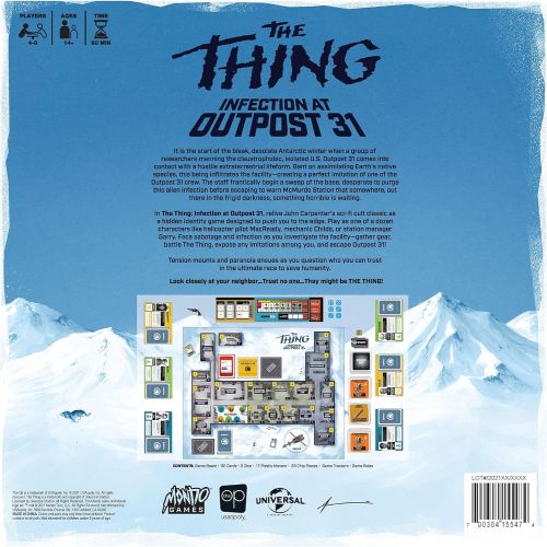  USAOPOLY The Thing Infection at Outpost 31 Board Game 2nd Edition Social Deduction Game Based on 1982 John Carpenter Science Fiction Horror Film Collectible Horror Board Game