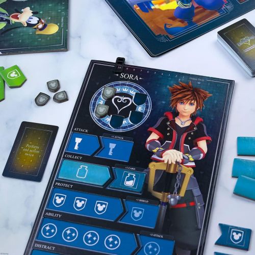  USAOPOLY Kingdom Hearts Perilous Pursuit Board Game Play As Sora, Donald, Goofy, Kairi, and Riku Dice Game Based on Kingdom Hearts Video Game Series Officially Licensed Disney Game