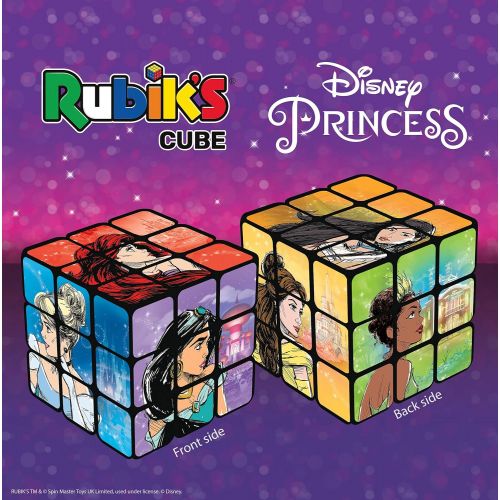  USAOPOLY Disney Princess Rubiks Cube Collectible Puzzle Cube Featuring Characters Ariel, Belle, Cinderella, Jasmine, Pocahontas, and Tiana Officially Licensed 3x3x3 Rubiks Cube