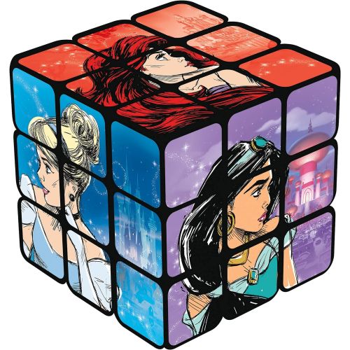  USAOPOLY Disney Princess Rubiks Cube Collectible Puzzle Cube Featuring Characters Ariel, Belle, Cinderella, Jasmine, Pocahontas, and Tiana Officially Licensed 3x3x3 Rubiks Cube