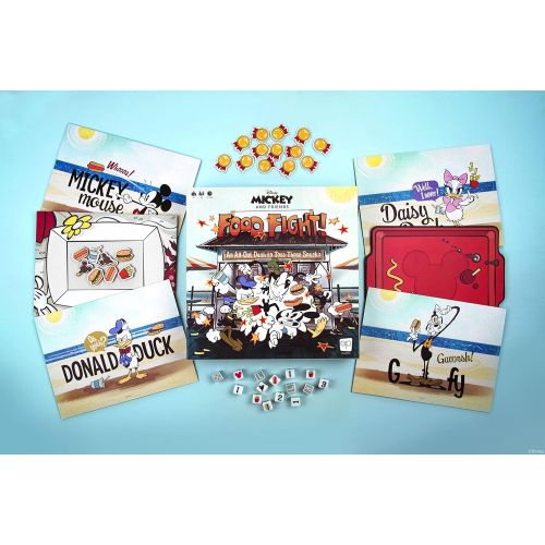  USAOPOLY Disney Mickey and Friends Food Fight Quick Rolling Family Dice Game Featuring Mickey Mouse, Donald Duck, Minnie Mouse, Goofy, and Daisy Duck Great Kids Game & Family Board Game