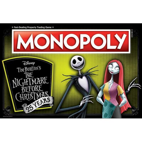  USAOPOLY Monopoly Disney Nightmare Before Christmas 25 Years Board Game 25th Anniversary Collectors Edition Collectible Monopoly Tokens