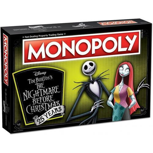  USAOPOLY Monopoly Disney Nightmare Before Christmas 25 Years Board Game 25th Anniversary Collectors Edition Collectible Monopoly Tokens