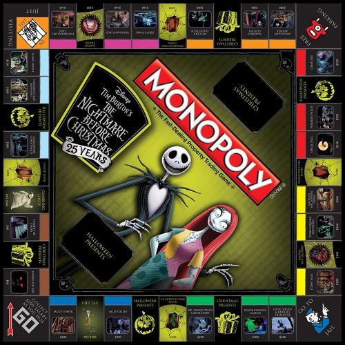  USAOPOLY Monopoly Disney Nightmare Before Christmas 25 Years Board Game 25th Anniversary Collectors Edition Collectible Monopoly Tokens