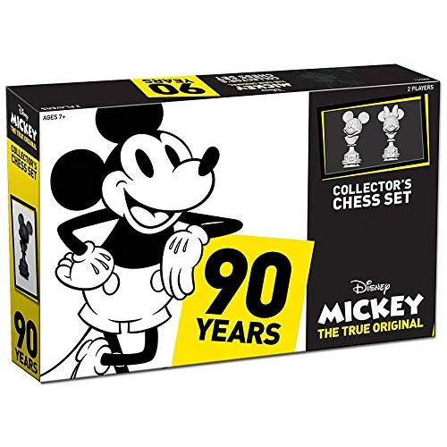 USAOPOLY Mickey The True Original Chess Set 90th Anniversary Collectable Piece Figures Set 32 Custom Scuplt Pieces Classic Disney Mickey Mouse Characters