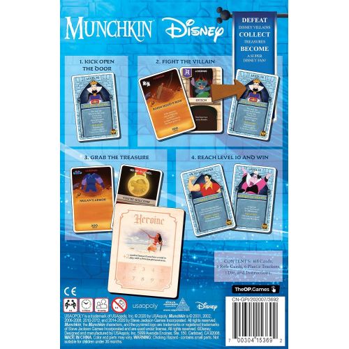  USAOPOLY Munchkin: Disney Card Game Munchkin Game Featuring Disney Characters and Villains Officially Licensed Disney Card Game Tabletop Games & Board Games for Disney Fans