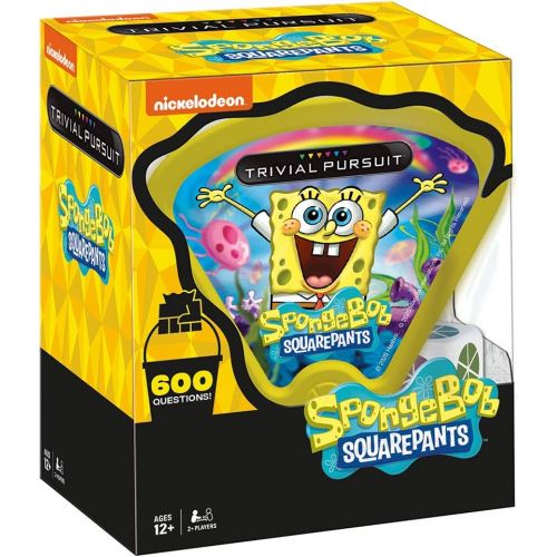  [아마존베스트]USAOPOLY Trivial Pursuit Spongebob Squarepants Quickplay Edition | Trivia Game Questions from Nickelodeons Spongebob Squarepants | 600 Questions & Die in Travel Container | Officially Licen