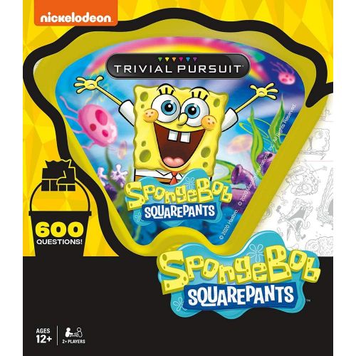  [아마존베스트]USAOPOLY Trivial Pursuit Spongebob Squarepants Quickplay Edition | Trivia Game Questions from Nickelodeons Spongebob Squarepants | 600 Questions & Die in Travel Container | Officially Licen