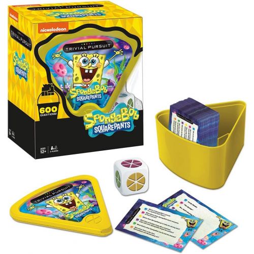  [아마존베스트]USAOPOLY Trivial Pursuit Spongebob Squarepants Quickplay Edition | Trivia Game Questions from Nickelodeons Spongebob Squarepants | 600 Questions & Die in Travel Container | Officially Licen