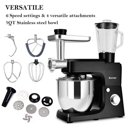  USA_BEST_SELLER Multifunctional Stand Mixer Blender Meat Grinder with 7qt Bowl Perfect Beautiful Classic Elegant Useful Tilt-Head Design