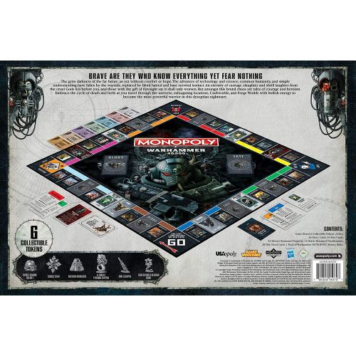  USAopoly Monopoly Warhammer 40,000 Board Game | Based on Warhammer 40,000 from Games Workshop | Officially Licensed Warhammer 40,000 Merchandise | Themed Classic Monopoly Game