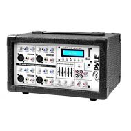 Pyle PMX402M 400-Watt 4-Channel Powered Mixer with Aux (3.5mm) Input, USBSD Readers, Headphone Jack