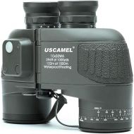 USCAMEL 10X50 Marine Binoculars for Adults with Rangefinder Compass, Waterproof Marine Binoculars for Sailing Boating Fishing