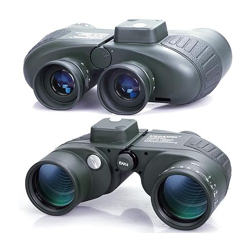  USCAMEL 10X50 Marine Binoculars for Adults with Rangefinder Compass, Waterproof Marine Binoculars for Sailing Boating Fishing