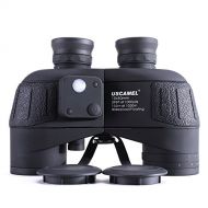 USCAMEL 10x50 Marine Binoculars for Adults, Military Binoculars Waterproof with Rangefinder Compass BAK4 Prism FMC Lens Fogproof for Navigation Birdwatching Hunting … (10x50)