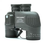 USCAMEL 10x50 Military Waterproof HD Binoculars with Rangefinder Compass - Army Green