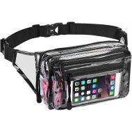 USPECLARE Clear Multi-purpose Fanny Pack for Women for Work, Waist Bag for Travel & Sporting Event (Black clear)
