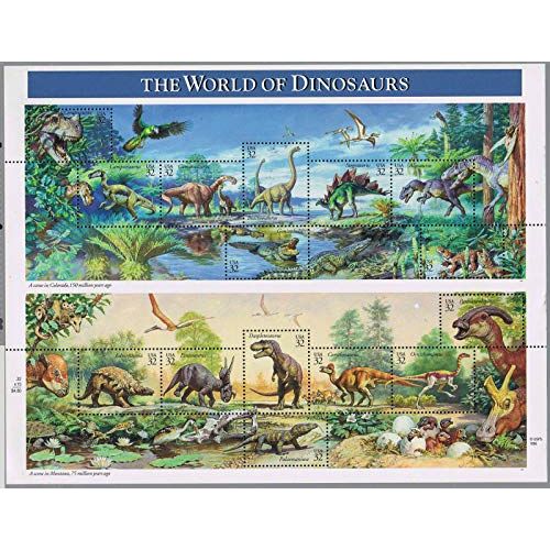  1997 The World of Dinosaurs Sheet of Fifteen 32 Cent Postage Stamps Scott 3136 By USPS