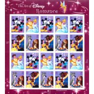 USPS Art of Disney: Romance, Full Sheet of 20 x 39 Cent Stamps, USA 2006, Scott 4025 28