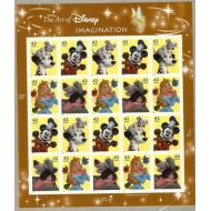 The Art of Disney Imagination Collectible Stamp Sheet of Twenty Stamps Scott 4342 45 by USPS