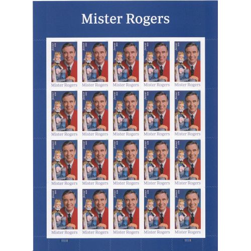  Mister Mr. Rogers 10 Sheets of 20 Forever USPS Postage Stamp Celebration Children Party (200 stamps)