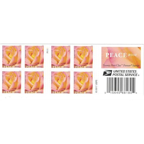  Peace Rose USPS Forever Stamp (10 Booklets (200 Stamps))