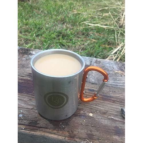  [아마존베스트]UST KLIPP Biner Mug 1.0 with 9 Fl Oz Capacity, Carabiner Handle and Stainless Steel Construction for Hiking, Camping, Backpacking, Travel and Outdoor Survival