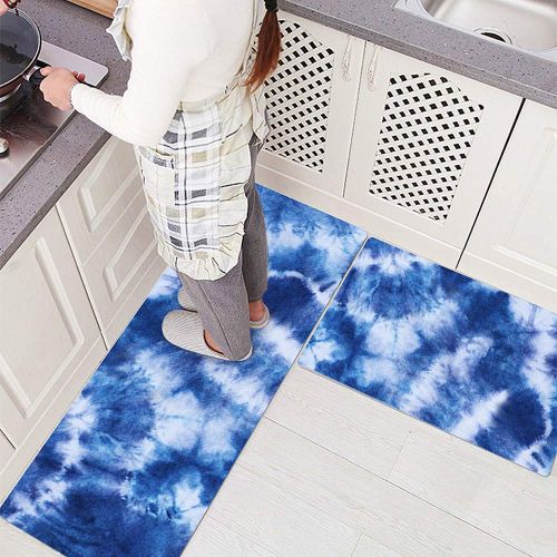  USTIDE Ustide Rubber Backed Mat 17.7 x 70.9 Solid Swirl Doormat Accent Non-Slip Rug - Pizazz Collection Oil Proof Kitchen Dining Living Hallway Bathroom Pet Entry Rugs …