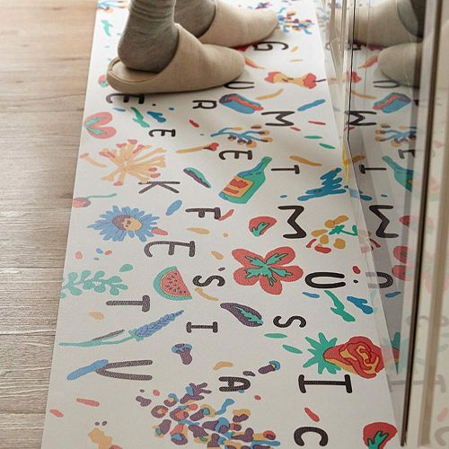  USTIDE Ustide 2 Piece Creative Non-Slip Kitchen Mat Rubber Backing Doormat Runner Rug Set,Music Party Design (17.7x31.5+17.7x47.2)