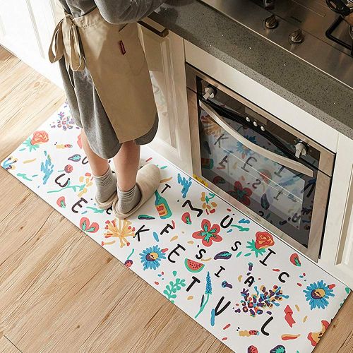  USTIDE Ustide 2 Piece Creative Non-Slip Kitchen Mat Rubber Backing Doormat Runner Rug Set,Music Party Design (17.7x31.5+17.7x47.2)