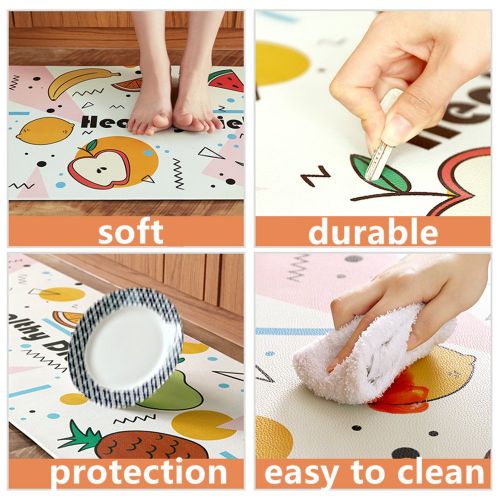  USTIDE Ustide Waterproof Rubber Backed Mat 17.7 x 59 Accent Non-Slip Rug - Fruit Collection Kitchen Dining Living Hallway Bathroom Pet Entry Rugs