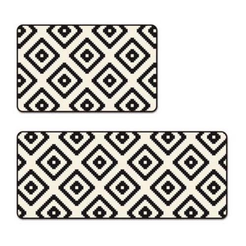  USTIDE Ustide 2 Pieces Set Non-slip Kitchen Rug Runner Mr.Lattice Washable Floor Rug