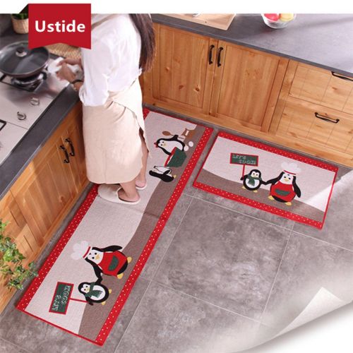  USTIDE Newly 2-Piece Kitchen Rug Set,Kitchen Floor Rug Washable Floor Runner (Penguin)