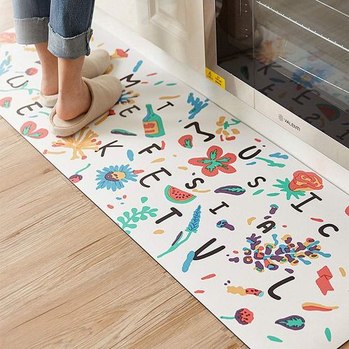  USTIDE Ustide Rubber Backed Fancy Moroccan Runner Non-Slip Rug-Pizazz Collection Kitchen Dining Living Hallway Bathroom Pet Entry Rugs (17.7x31.5, Music Party)