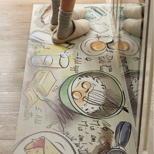  USTIDE Ustide Rubber Backed Fancy Moroccan Runner Non-Slip Rug-Pizazz Collection Kitchen Dining Living Hallway Bathroom Pet Entry Rugs (17.7x31.5, Food Diary