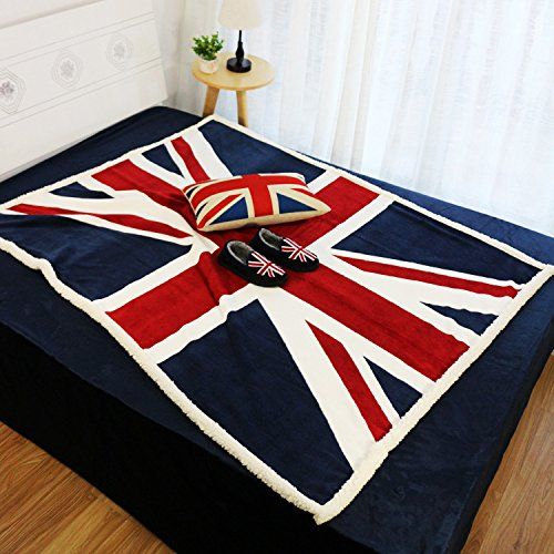  USTIDE Super Soft Union Jack Fleece Blanket The Sherpa Throw Blanket Super Comfy Blanket Comfort Caring Gift Blanket 51x63