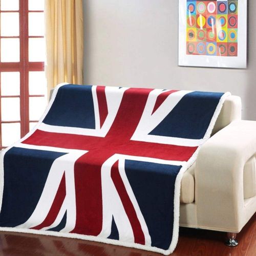  USTIDE Super Soft Union Jack Fleece Blanket The Sherpa Throw Blanket Super Comfy Blanket Comfort Caring Gift Blanket 51x63