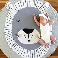 USTIDE Baby Rugs Creeping Crawling Mat Cartoon Sleeping Rugs, Baby Anti-Slip Game Mat 100% Cotton Floor Play Mat Blanket Play Environmental Carpet Kids Room Decor 37.4 x 37.4,Lion