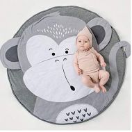 Visit the USTIDE Store USTIDE Baby Play Mat Cotton Floor Gym - Non-Toxic Non-Slip Reversible Washable,37.4x37.4(Monkey)