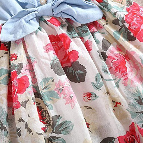  USWeeLinB Girls Dress, Princess Dresses Sleeveless Denim Tops Floral Tutu Skirts