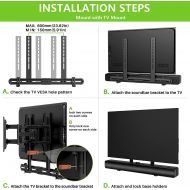 USX MOUNT Universal Soundbar Mount Sound Bar Mounting Bracket to TV, Soundbar Wall Mount Fits 3 Options with Hole/Without Hole Installation, Extendable 3.4-6.06 No-Slip Base Holder